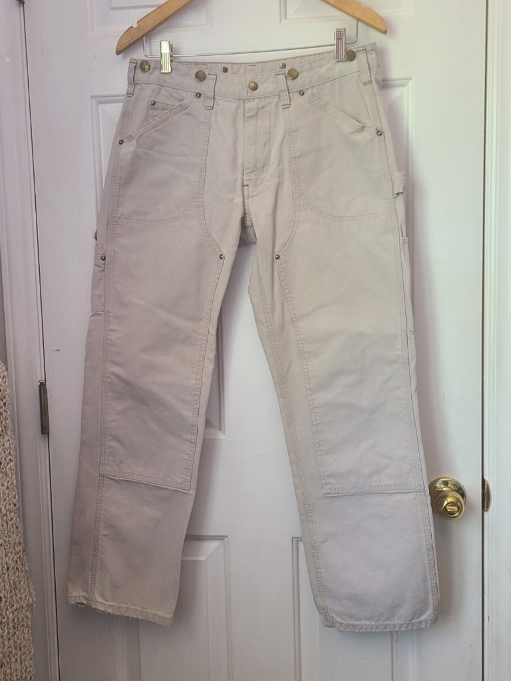 VTG 90s Polo Ralph Lauren Workwear Double Knee Painter Pants Sz 32/30 Tan Y2K